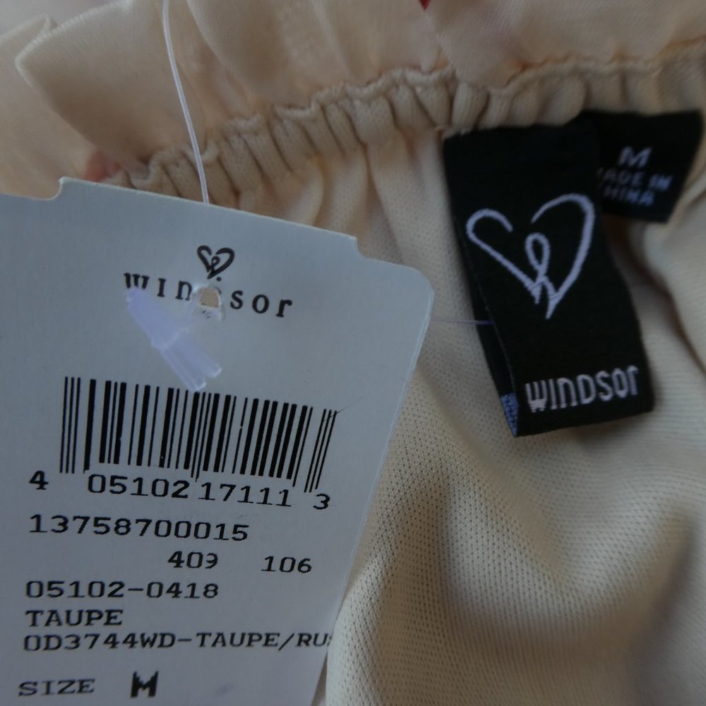 NEW Windsor Cottagecore Dress Lined Strapless Ruffle Full Tiered Taupe Rose M - Picture 5 of 6